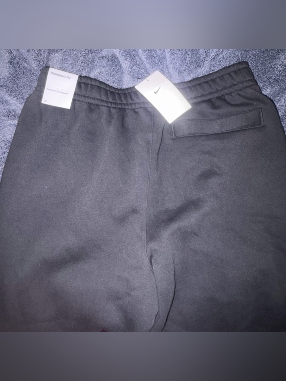 NWT Nike Golf Men’s Black Fleece Joggers with White Swoosh - Picture 3 of 4